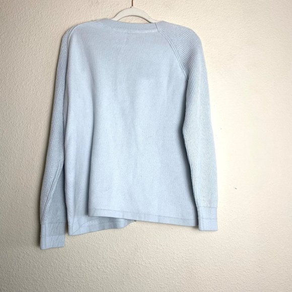 VINCE Ribbed Raglan Sleeve Crewneck Long Sleeve Sweater Top - Picture 4 of 9